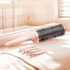 AIMIKE Round Brush for Blow out, Rose Luxe Extra-Long Round Hair Brush Ionic & Nano Thermal Ceramic Tech, for Blow Drying & Styling Volumizing Thick Long Hair, with 4 Clips (Barrel 1.7", Bristle 2.5")