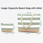 Becokan Beach Bag Initial Beach Tote - Image 3