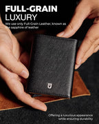 Jenoss Smart AirTag Wallet for Men: Full Grain Leather, Handcrafted, RFID - Image 2
