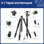 Fotopro 73" Carbon Fiber Tripod - Image 7
