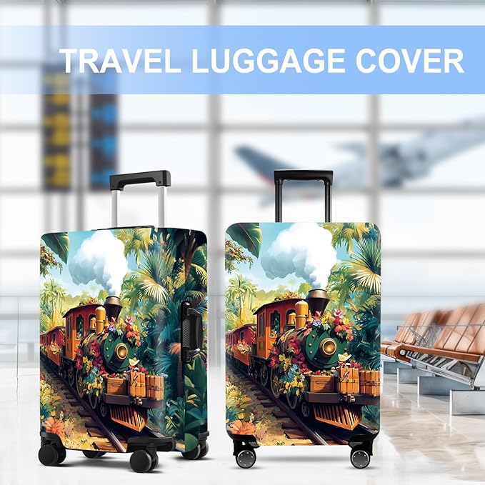 Train Luggage Cover Washable Suitcase Protector Anti-Scratch, Stretchable Fit - Image 5