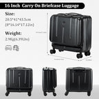 16 Inch Carry On Luggage with 2 Compartments - Image 9
