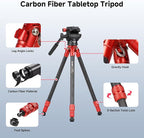 Avella Mini Carbon Fiber Camera Tripod MP20C, Portable Lightweight Tabletop - Image 3