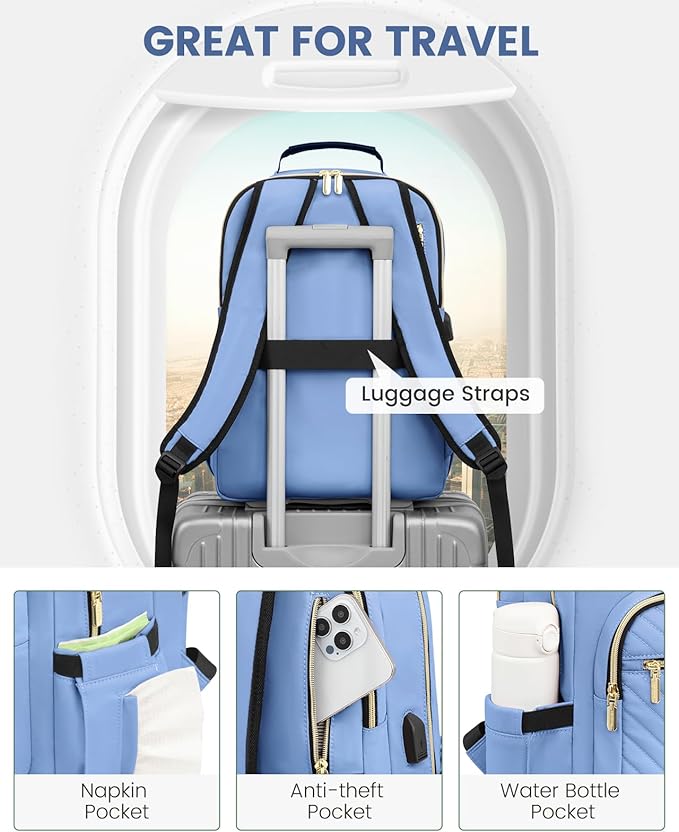 LOVEVOOK Laptop Backpack Purse for Women, Work Business Travel Computer Bags - Image 4