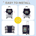 ANNA QUEEN World Landmarks Luggage Cover, Dark Travel-Themed Suitcase Protector - Image 5