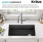 KRAUS Forteza 32-inch Granite Undermount Single Bowl White Kitchen Sink - Image 7