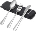 4 Picec Travel Utensils Camping utensils Travel Silverware Set by Ansukow