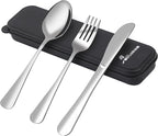 4 Picec Travel Utensils Camping utensils Travel Silverware Set by Ansukow
