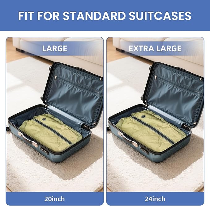 BAGAIL TPU Vacuum Bag for Travel, Reusable Compression Bag - Image 9