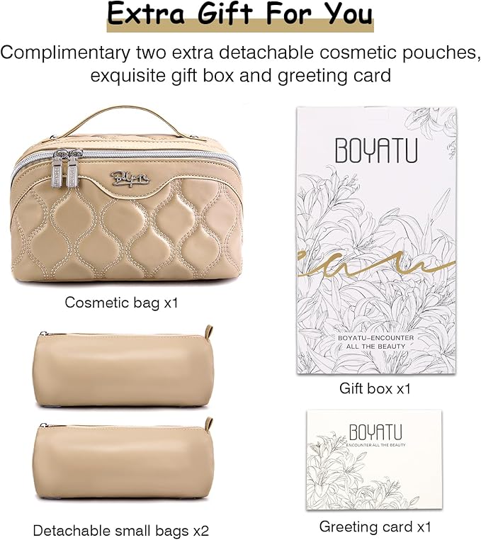 Travel Makeup Bags for Women Cosmetic Bag: Puffy Make up Bags Set of 3 - Image 8