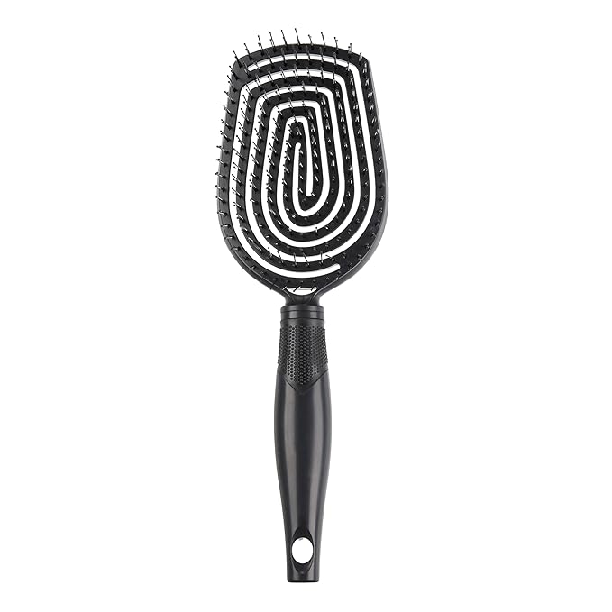 Conair Scalp Care Detangling hairbrush - Curly Hair Brush - Scalp Massager - hairbrushes for women & men - detangler for all lengths and types - can use wet or dry - Black Onyx