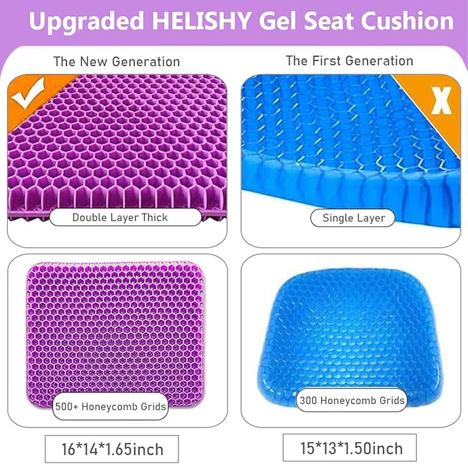 Gel Seat Cushion, Office Seat Cushion Chair Pads - Image 3