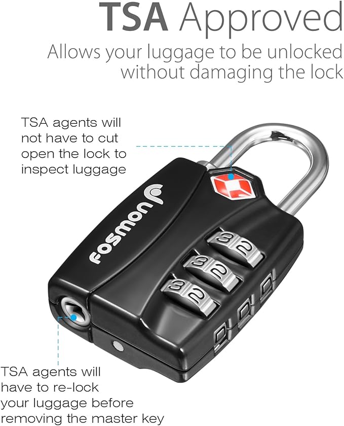 Fosmon TSA Approved Locks for Luggage. Suitcase Locks - Image 2