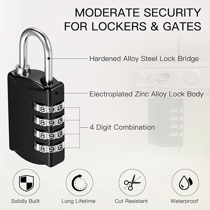 25 Pcs 4 Digit Combination Locks Combination Padlock Luggage Number Locks - Image 3