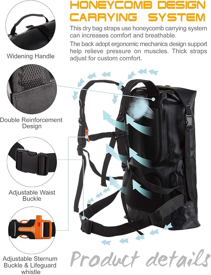 IDRYBAG Waterproof Backpack for Men 20L/30L/40L, Floating Dry Bag Kayak - Image 2