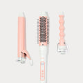 INH Hair 3-in-1 Quick Change Styler | Interchangeable Styling Tool with 3 Detachable Heads: Thermal Round Brush, Clamp Curling Iron, and Bubble Barrel