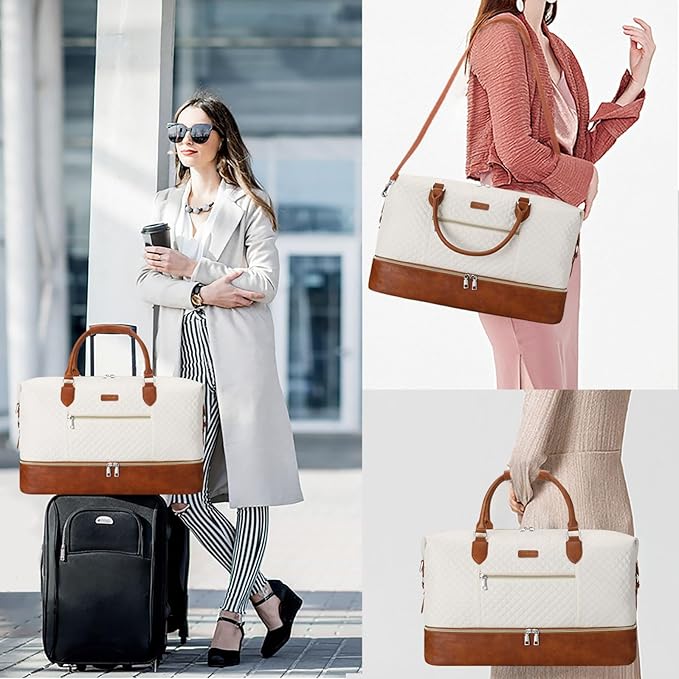 Weekender Bag for Women, Travel Duffel Bag Carry On Overnight Bag - Image 3
