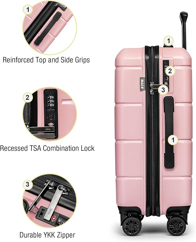 KYME Luggage Sets 2 Piece Hardshell 22"/26" Suitcase - Image 5