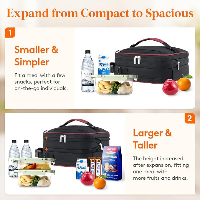 Lifewit Insulated Lunch Box for Men, Expandable Cooler Bag, Freezable Lunch Bag - Image 5