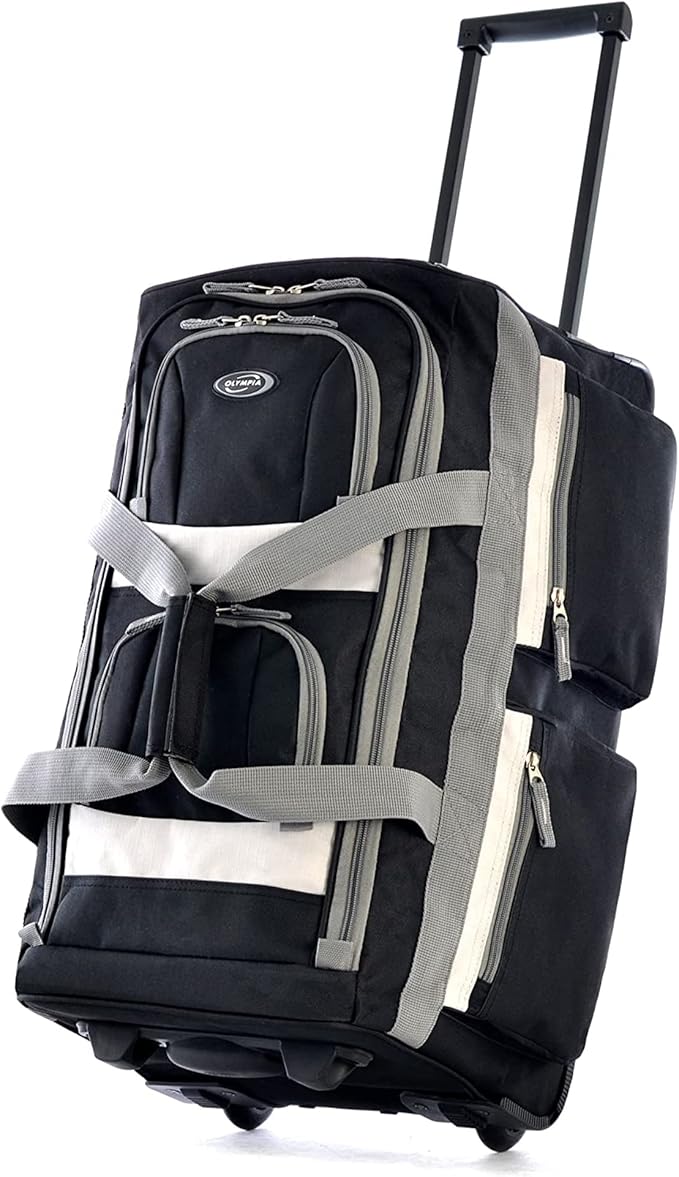 Olympia U.S.A. 29 inch Jumbo Size 8 Pockets Wheeled Rolling Duffel Bag Water by OlympiaUSA