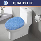 Microfiber Elongated Toilet Seat Cover 19.5"x 15" Machine Washable Solid Toilet - Image 8