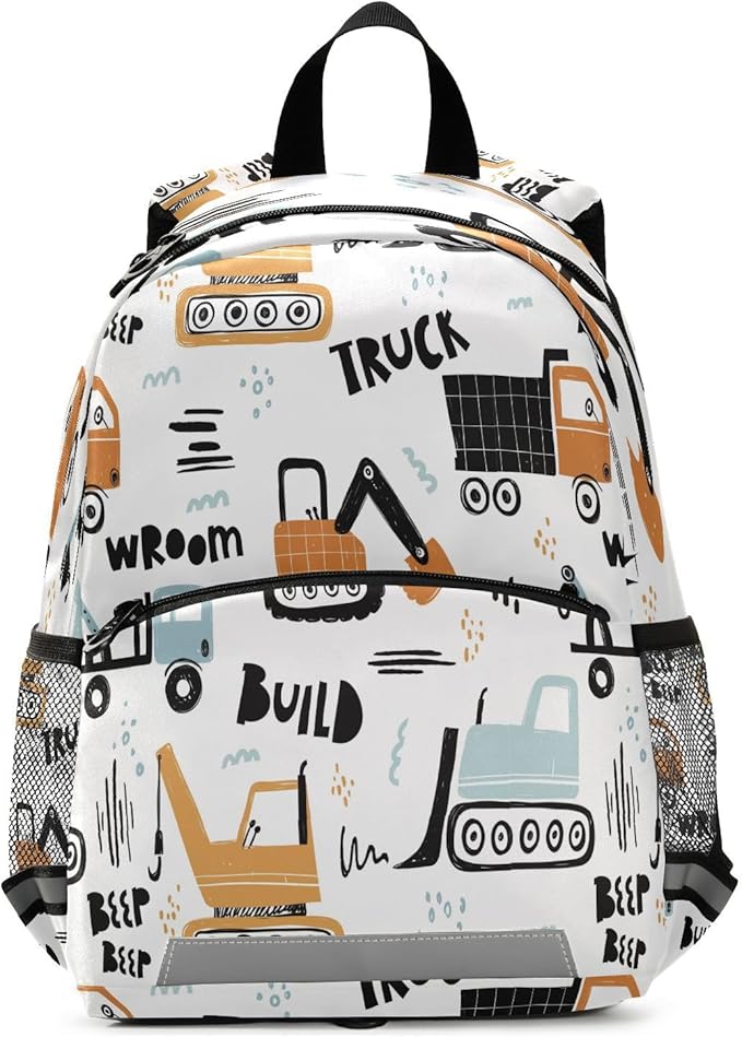Transport Truck Excavator Toddler Backpack Boys Girls Kids Preschool Bookbag by HOYYU