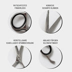 Professional Hair Cutting Scissors 6.5" - German High Carbon Steel Barber Shears with Convex Blades, Ergonomic Design for Salon & Home Use - Pius Lang