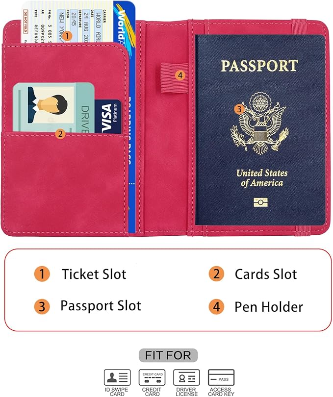 Melsbrinna Premium Leather Passport Holder Covers Case, Waterproof Rfid - Image 3