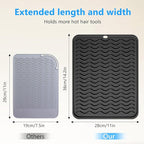 Quccefods Heat Resistant Mat Oversize Curling Iron Mat Silicone Hot Hair Tools Mat for Hair Straightener,Flat Irons,Hair Styling Tools Countertop protection Portable Travel Mat 14.2" x 11"
