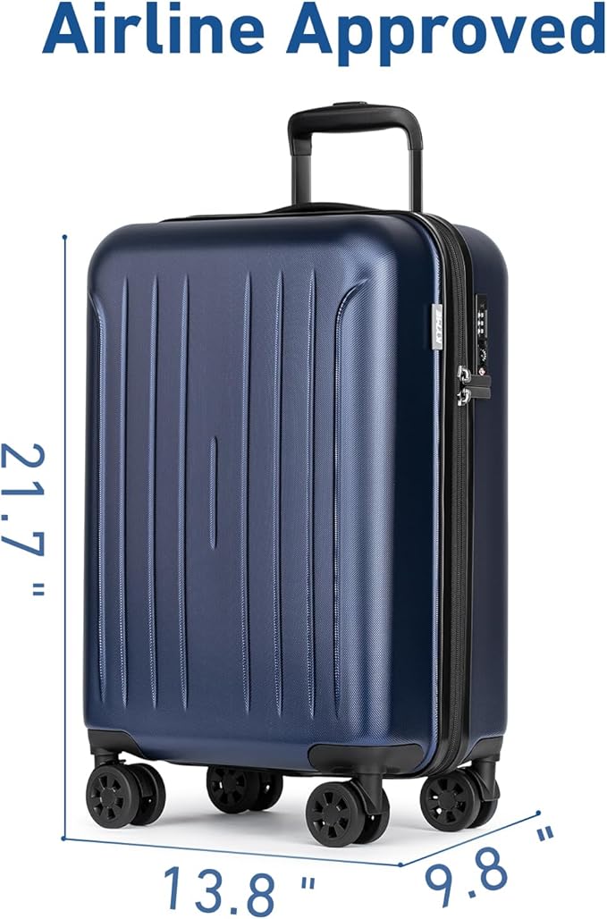 KYME Suitcase Hardshell With Double Spinner Wheels, PC+ABS TSA Lock Travel - Image 4
