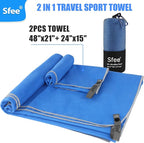 Sfee 2 Pack Microfiber Travel Towel, Quick Dry Camping Towel Super Absorbent - Image 3