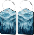 2 Pack Luggage Tag for Suitcase, Natural Scenery PU Cute Leather Luggage Tag by Unknown