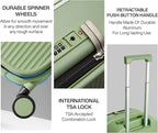 mixi Carry On Luggage, Rolling Travel Suitcase - Image 4