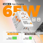TESSAN Universal Travel Adapter, 65W GaN International Plug Adaptor - Image 3