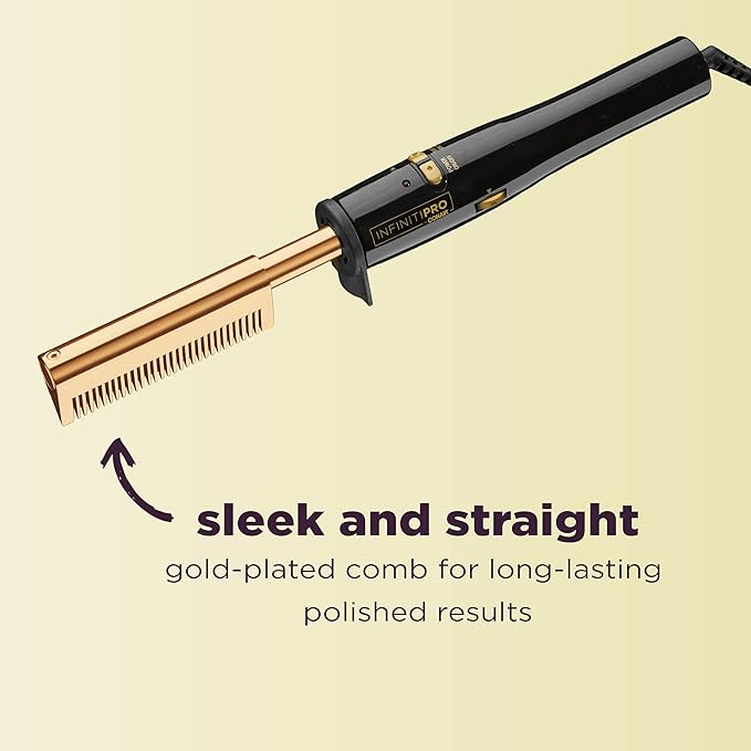INFINITIPRO by CONAIR Ultra-High Heat Gold-Plated Straightening Comb 1 Count (Pack of 1)
