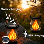 Solar Lantern Outdoor Lights, Flickering LED - Image 2