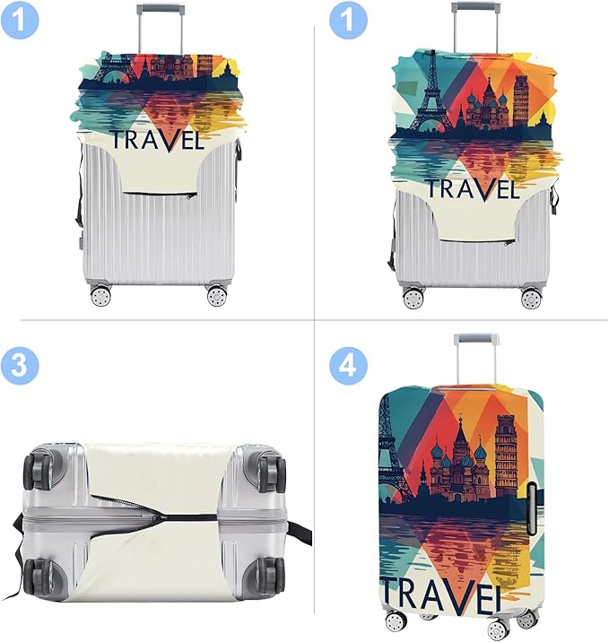 Luggage Cover Washable Suitcase Protector Anti-Scratch, Stretchable Fit - Image 5