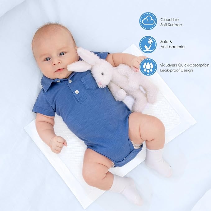 Disposable Changing Pads for Baby, 100 Pack Disposable Changing Pad Liners - Image 2