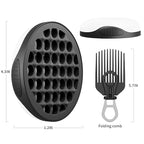 Silicone Curl Brush,Africa Comb,Magic Curly Hair Brush Twist Hair,Afro Pick,Men Women Boys Girls Wave Curler Tool,1 Set Black
