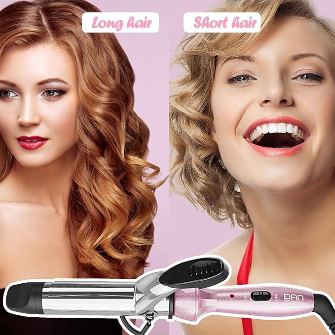 DAN Technology Mini Curling Iron,Travel Size Curling Iron,Dual Voltage CurlingIron up to 450°F for Short Hair,Nano - Titanium Barrels & 30s PTC Fast Heating