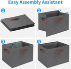 GhvyenntteS Large Fabric Storage Bins 6 Pack, Foldable Closet Storage Bins - Image 4