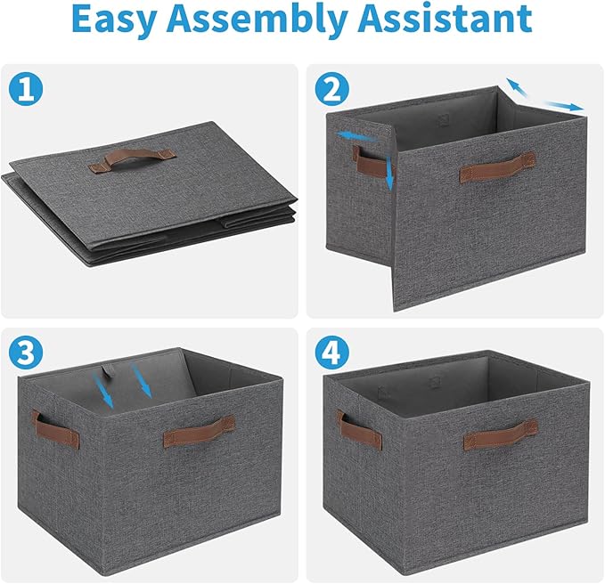 GhvyenntteS Large Fabric Storage Bins 6 Pack, Foldable Closet Storage Bins - Image 4
