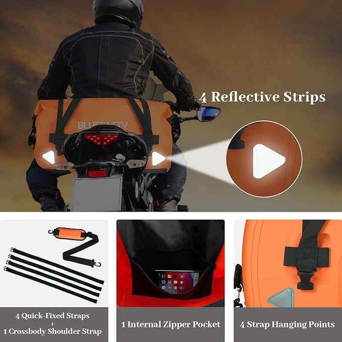 Waterproof Motorcycle Duffel Bag Roll Top Dry Duffel Bag - Image 3