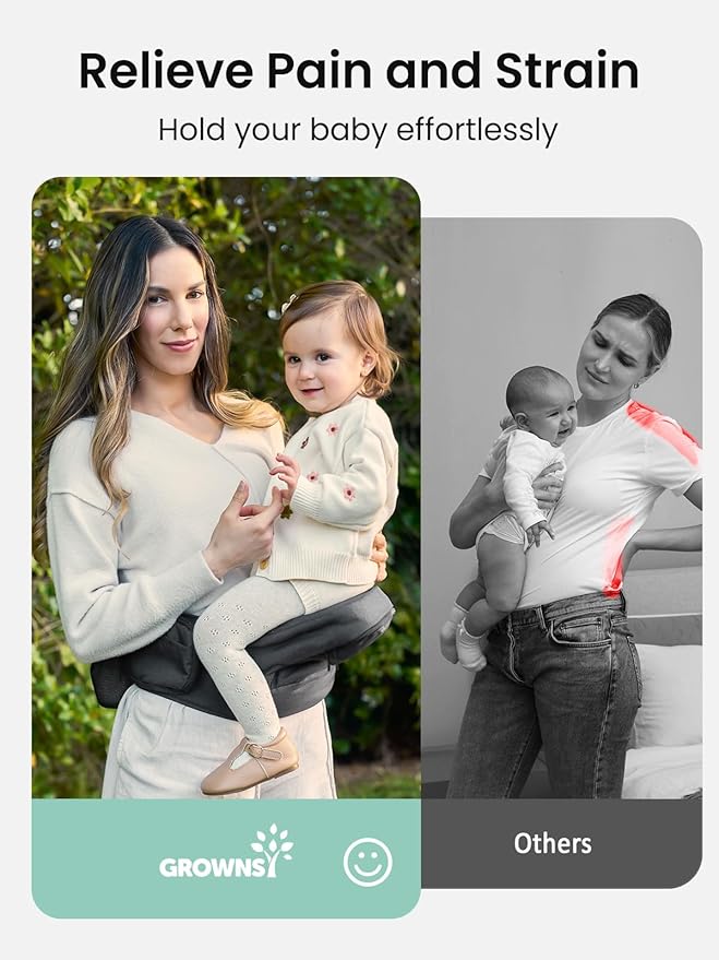 Baby Hip Seat Carrier, GROWNSY Ergonomic Hip Seat Baby Carrier - Image 3