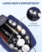 WANDF Toiletry Bag for Men Travel Toiletry Organizer Canvas and Leather Dopp - Image 3