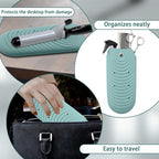 Heat Insulating Silicone Mat Pouch for Hair Styling Tools, Curling & Flat Irons Anti-Slip Travel Cover, Small Portable Straightener Pad for Curler Wands Storage, Hot Waver (Green)