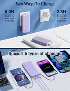 Portable Charger with Built in Cable and AC Wall Plug, USB C Power Bank - Image 5