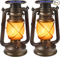 Solar Lanterns Outdoor Waterproof, 2 Pack Bronze Vintage Lanterns by Wondrastical