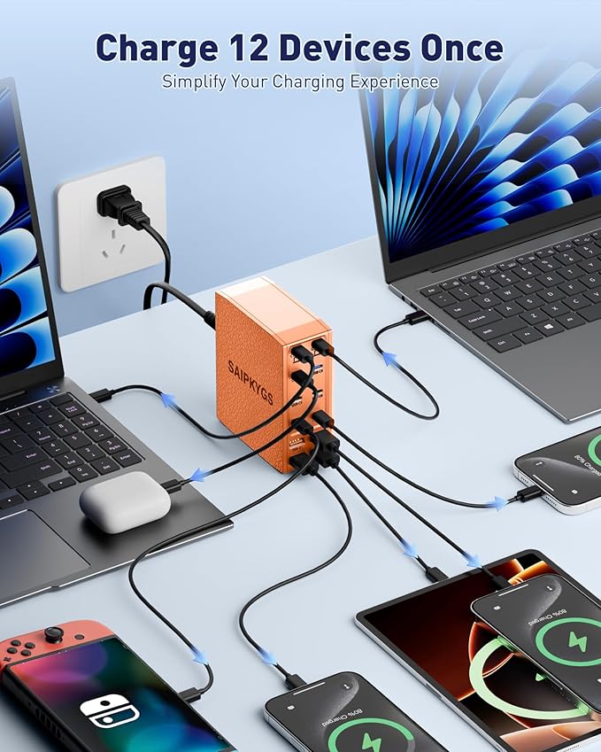 USB Charging Station, 12-Port USB C Charger Block - Image 4