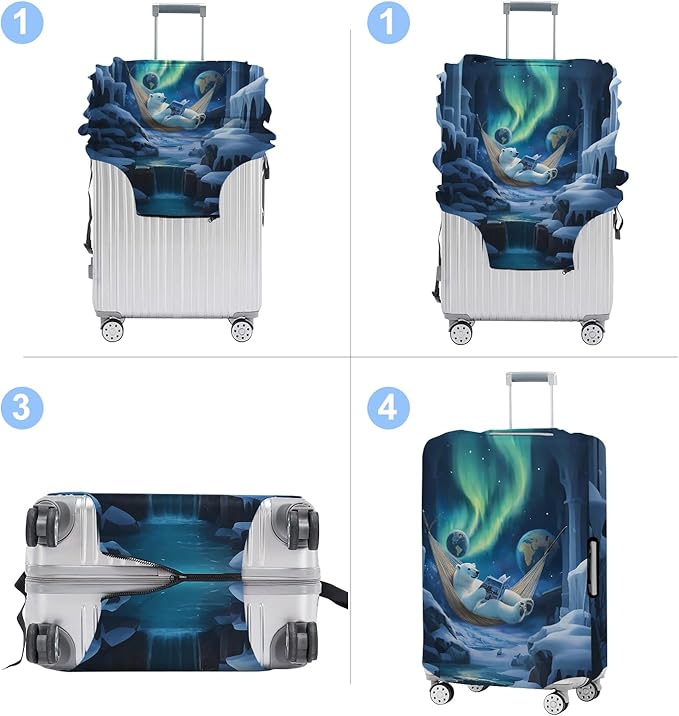 Polar bear Luggage Cover Washable Suitcase Protector Anti-Scratch, Stretchable - Image 4